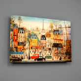 Paris' City Life Glass Wall Art|| Designer's Collection.